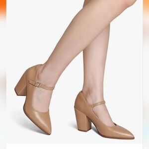 DREAM PAIRS Women's Comfortable Closed Pointy Toe High Chunky Heels Shoes 10